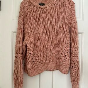 J. Crew Dusty Rose Chunky Crewneck Sweater